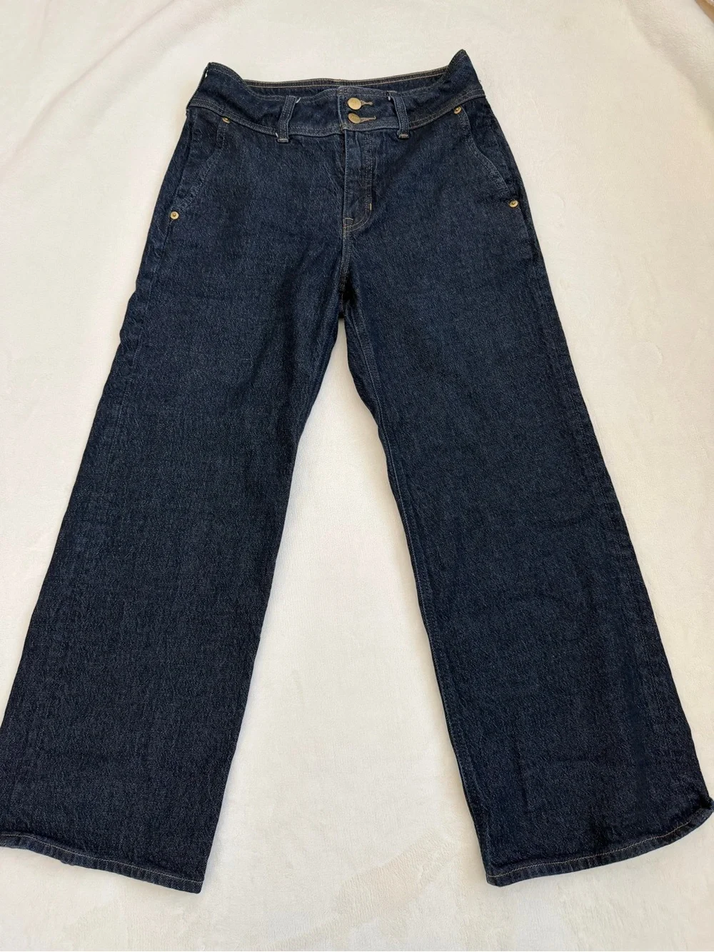 J.Crew Re-Imagined Wide Leg Jeans 26 Dark Wash